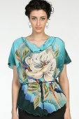 Silk Blouse Emerald Flower Silk Blouse Emerald Flower