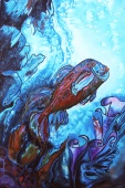 Silk Painting Big Mother of the Ocean