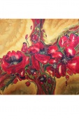 Silk Painting Three Lives of Poppies