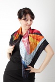 Silk Scarf Hundertwasser s Red Eye Silk Scarf Hundertwasser s Red Eye