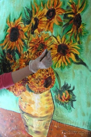 Silk Scarf Sunflowers