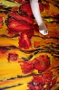Silk Painting- Field of Beautiful Poppies
