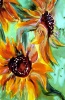 Silk Painting The Vase with 12 Sunflowers